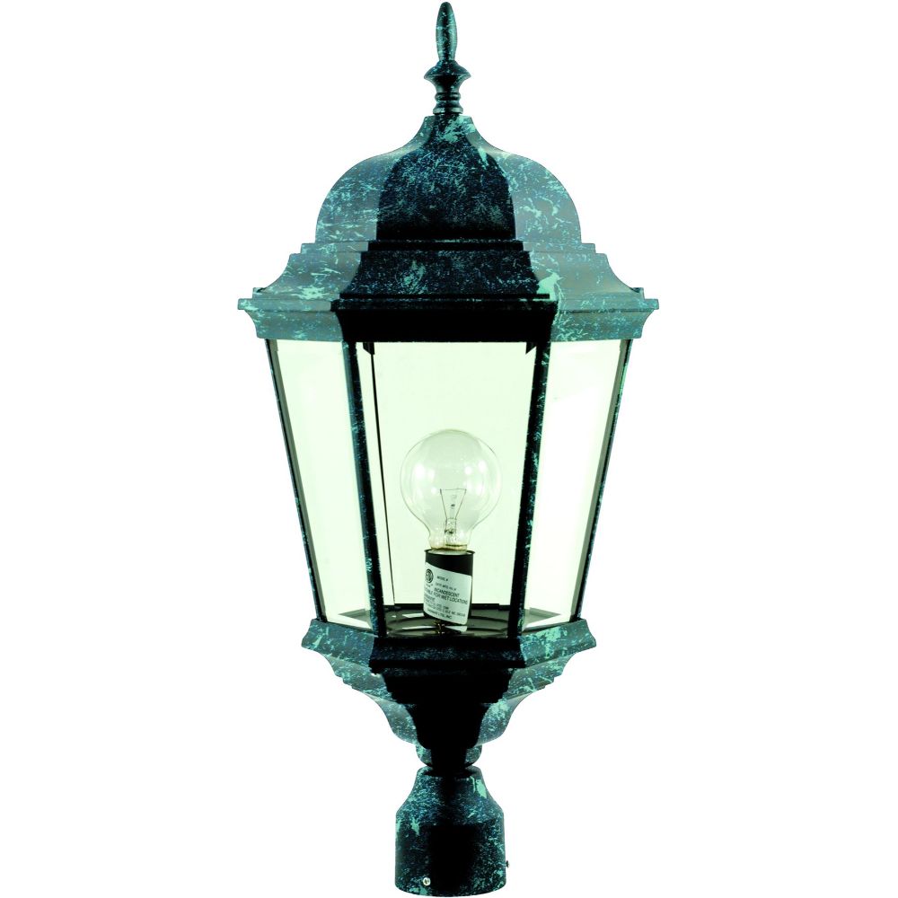 Dabmar Lighting GM235-VG-FR Powder Coated Cast Aluminum Post Top Light Fixture, Verde Green Frost Finish