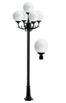 Dabmar Lighting GM2405-BZ Emily 5 Light Post Light Incandescent Fixture in Bronze Finish