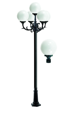 Dabmar Lighting GM2405-VG Emily 5 Light Post Light Incandescent Fixture in Verde Green Finish