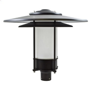 Dabmar Lighting GM510-B-FR Cast Alum Post Top Fixture 120V E26 No Lamp Frost in Black Finish