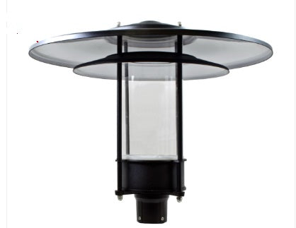 Dabmar Lighting GM510-L20-30K-B Cast Alum Post Top Fixture 120V-277V G24 LED 20W 3000K in Black Finish