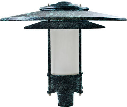Dabmar Lighting GM510-VG-FR Cast Alum Post Top Fixture 120V E26 No Lamp Frost in Verde Green Finish