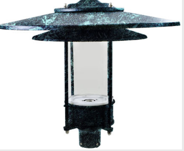 Dabmar Lighting GM510-L30-30K-VG Cast Alum Post Top Fixture 85V-265V E26 LED 30W 3000K Verde Green Finish