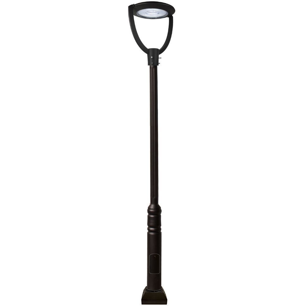 Dabmar Lighting GM571-LB150-50K-B LED Cast Aluminum Post Top Fixture, 100V-277V, LB, Color Temperature 5000K, Black Finish