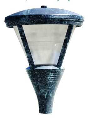 Dabmar Lighting GM580-L54-30K-VG Cast Alum Post Top Fixture 120V-277V E39 LED 54W 3000K in Verde Green Finish