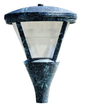 Dabmar Lighting GM580-L63-30K-VG Cast Alum Post Top Fixture 120V-277V E39 LED 63W 3000K in Verde Green Finish