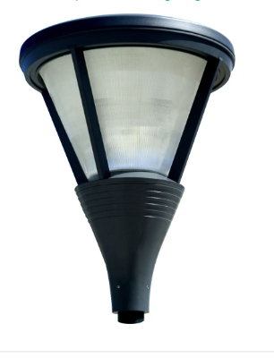 Dabmar Lighting GM580-L63-50K-B Cast Alum Post Top Fixture 120V-277V E39 LED 63W 5000K in Black Finish