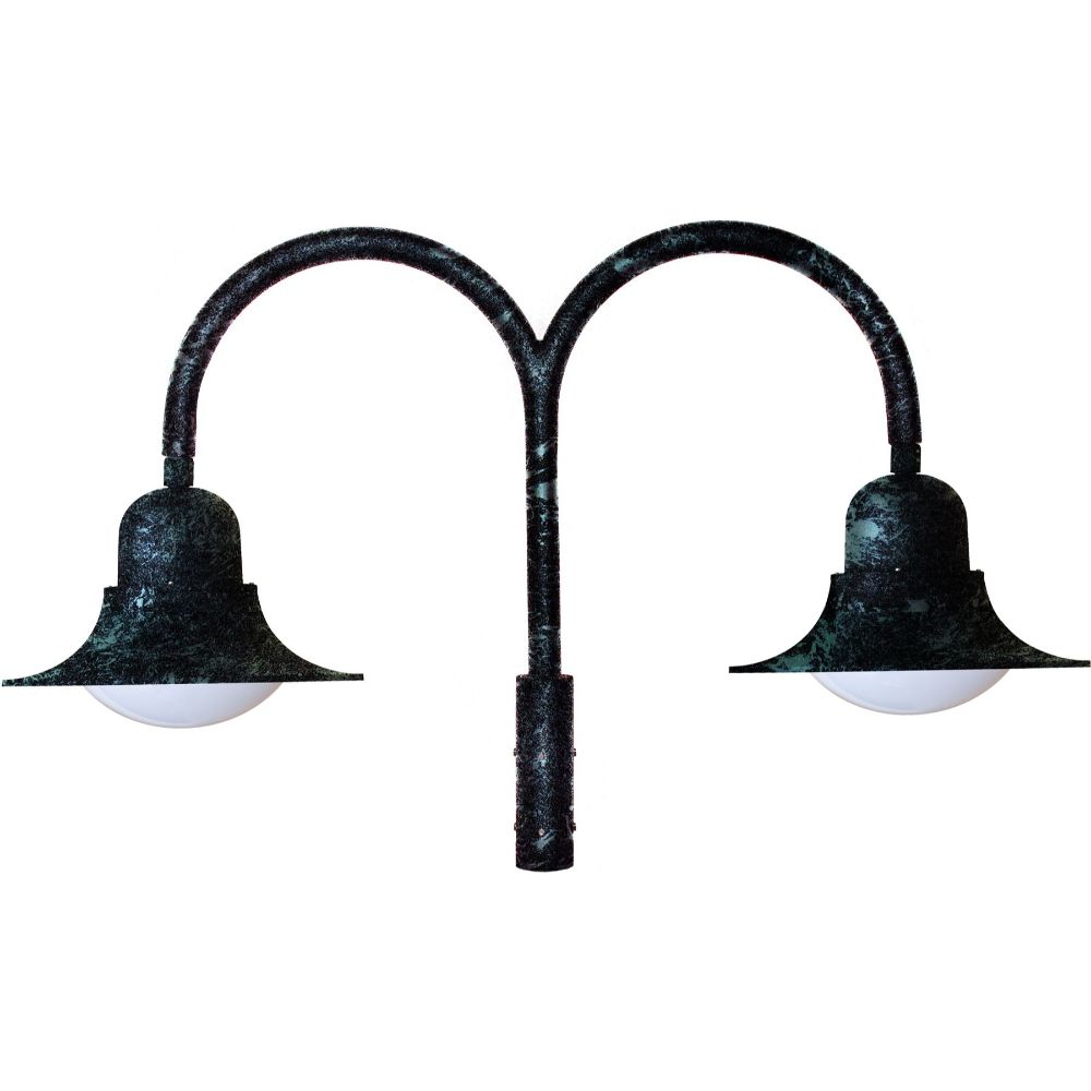 Dabmar Lighting GM621-L40-30K-VG LED Cast Aluminum G24 Post Top Light Fixture, 120V-277V, 2X, Color Temperature 3000K, Verde Green Finish