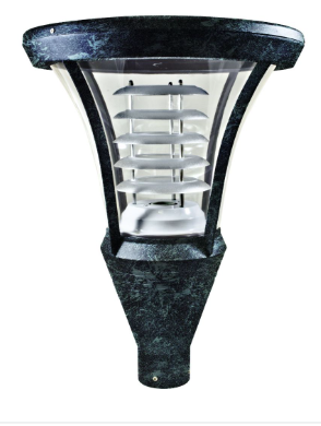Dabmar Lighting GM640-L20-50K-VG Cast Alum Post Top Fixture 120V-277V G24 LED 20W 5000K in Verde Green Finish