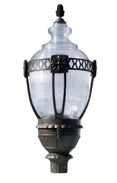 Dabmar Lighting GM660-L80-30K-B Cast Alum Post Top Fixture 120V-277V E39 LED 80W 3000K in Black Finish