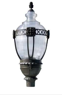 Dabmar Lighting GM660-L80-50K-B Cast Alum Post Top Fixture 120V-277V E39 LED 80W 5000K in Black Finish
