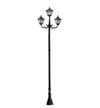 Dabmar Lighting GM8125-BZ Cast Aluminum 5 Post Top Fixture Pole + Base, E26, No Lamp, Bronze Finish