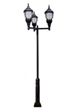 Dabmar Lighting GM9101-VG 3 Light Cast Aluminum Acorn Post Top High Pressure Sodium/Mogul Base Fixture in Verde Green Finish