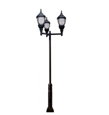 Dabmar Lighting GM9103-VG Cast Aluminum 3 Post Top Fixture Pole + Base, E39, No Lamp, Verde Green Finish