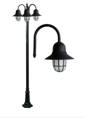 Dabmar Lighting GM9913-B Marquee 3 Light Post Incandescent Fixture in Black Finish