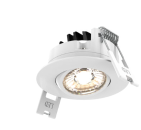 DALS Lighting GMB2-CC-WH 2'' LED Round Gimbal, 5CCT - 2700K, 3000K, 3500K, 4000K, 5000K, 8W - White Finish
