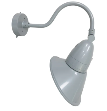 Westgate GNBA-18-35W-MCTP-SIL-P 11" 3CCT Angled Gooseneck Barn Light, Wattage 18W/26W/35W, CCT 3000K/4000K/5000K, Silver Finish