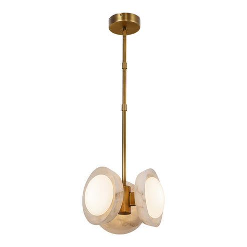 Alora Lighting PD320313VBAR-UNV Alonso LED 12.63 inch Vintage Brass and Alabaster Pendant Ceiling Light
