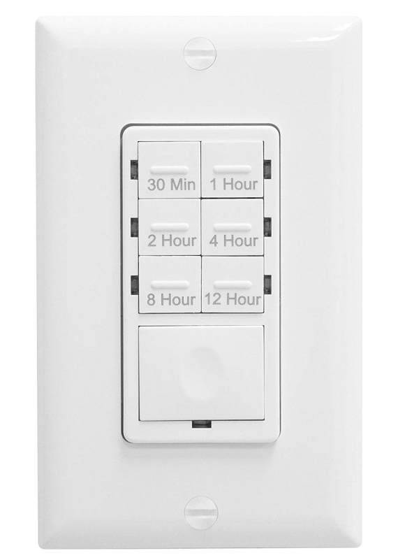 Enerlites HET06-12-W In-Wall Preset Countdown Timer Switch (30 Minutes-12 Hours) - White