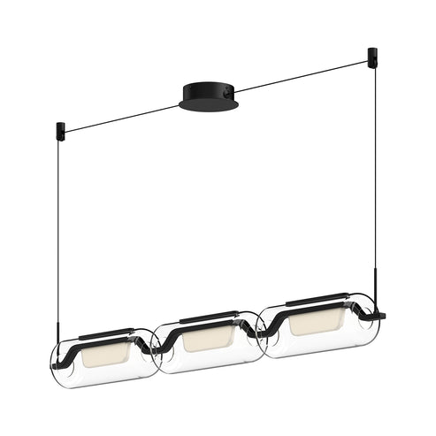 Kuzco Lighting LP28543-BK-UNV Hilo 43-in Linear Pendant Ceiling Light - CCT: 3000K - Finish: Black