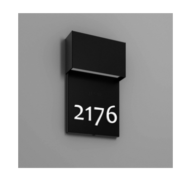 Westgate HNS-58DL-CUSTOM-BK ADA House Number Signage 5in W x 8in H Downlight 120V 10W CR80 Custom CCT Digits Finish, Black