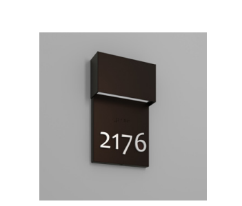 Westgate HNS-58DL-CUSTOM-ORB ADA House Number Signage 5in W x 8in H Downlight 120V 10W CR80 Custom CCT Digits Finish, Oil Rubbed Bronze