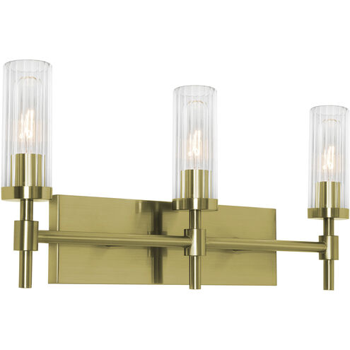 AFX Lighting HNTV2411MBLB Huntington 3 Light 24 inch Vanity Light Wall Light in Antique Brass Finish