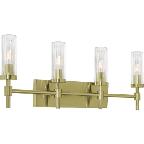 AFX Lighting HNTV3011MBLB Huntington 4 Light 30 inch Light Vanity Light Wall Light Antique Brass Finish
