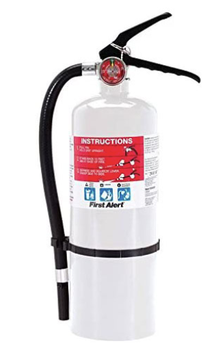 BRK First Alert HOME2 Rechargeable Compliance Fire Extinguisher UL rated 2-A:10-B:C (White)
