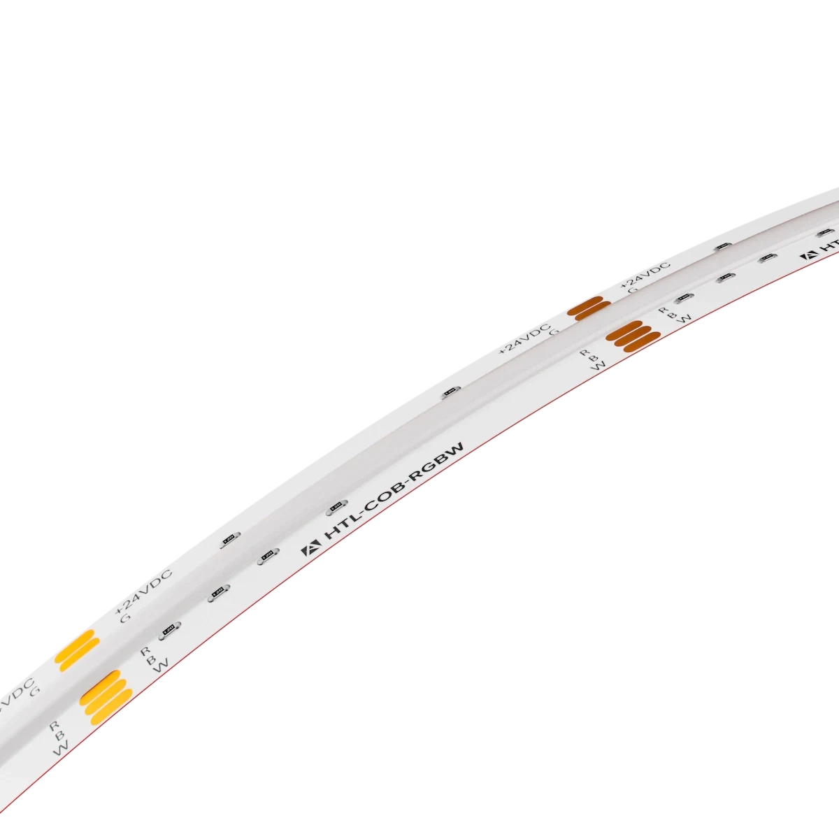 American Lighting HTL-COB-RGBW-CC High Output COB RGBW Tape Light – 24V DC, 200LM/ft, 90+ CRI, TRIAC/ELV Dimmable, IP54 Damp Rated, Custom Cut (1.97" Increments)