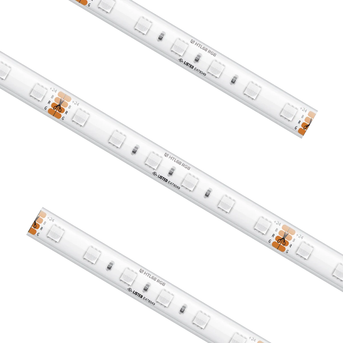 American Lighting HTL68-RGB-CC High Output IP68 RGB LED Tape – 24V DC, 140LM/ft, Fully Encased, Submersible, Custom Cut (3.94" Increments)