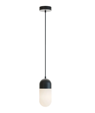 AFX Lighting IRVP05LAJUDBK Irvine 5 Inch Wide LED Mini Pendant with Frosted Glass Shade, Watt 15W, Selectable 5CCT Black Finish