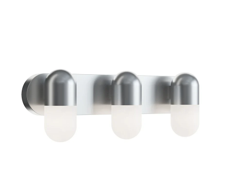 AFX Lighting IRVV2406LAJUDSN Irvine 3 Light 24 Inch Wide LED Vanity Light with Frosted Glass Shades, Watt 27W, Selectable 5CCT Satin Nickel Finish