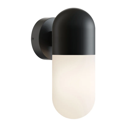 AFX Lighting IRVW0512LAJUDBK Irvine 12 Inch Tall LED Outdoor Wall Sconce Light with Frosted Glass Shade, Watt: 15W, Selectable 5CCT, Black Finish
