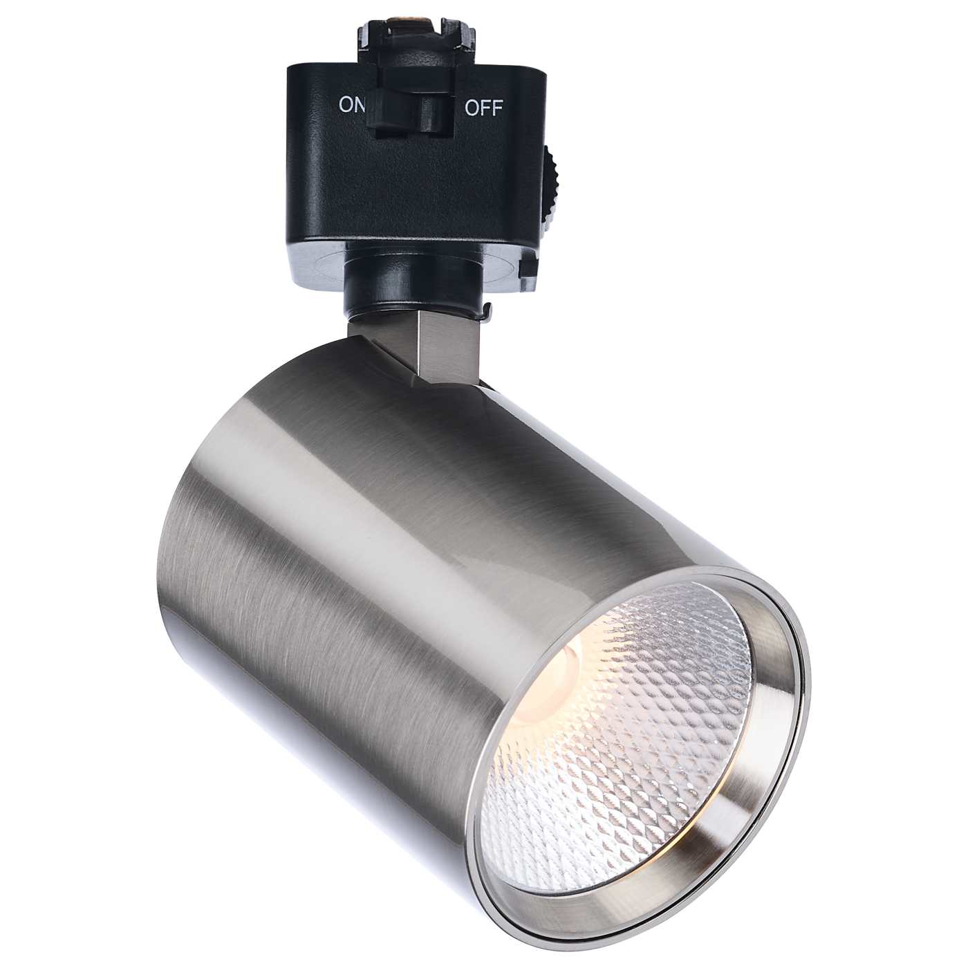 Satco JH5066 LED Track Head J Style Ceiling Light - Selectable CCT - Beam Angle: 48 Degree - Shape: Round - Finish: Brushed Nickel