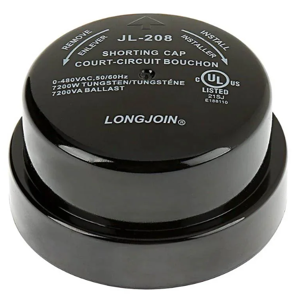 Eiko JL-208 3-Pin Nema Twist-Lock Shorting Plug, Voltage 120-480V, 15A