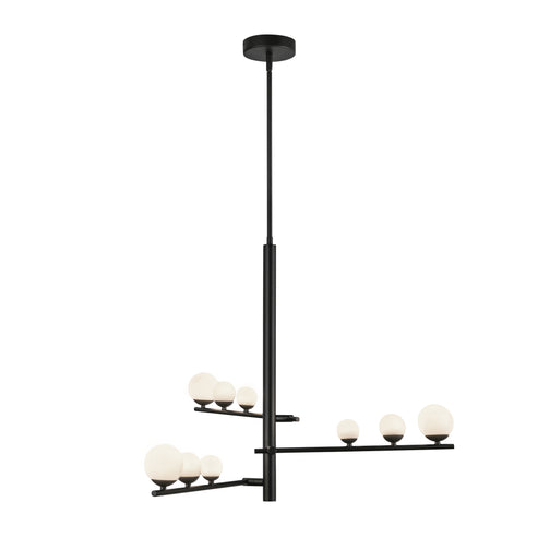 Kuzco Lighting CH55524-BK/OP-UNV Cypress 3 Head Chandelier Ceiling Light - CCT: 3000K - Finish: Black/Opal Glass