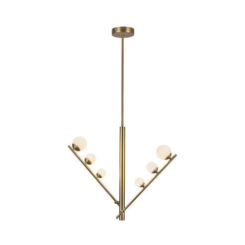 Kuzco Lighting PD55520-BG/OP-UNV Cypress 2 Head Pendant Ceiling Light - CCT: 3000K - Finish: Brushed Gold/Opal Glass