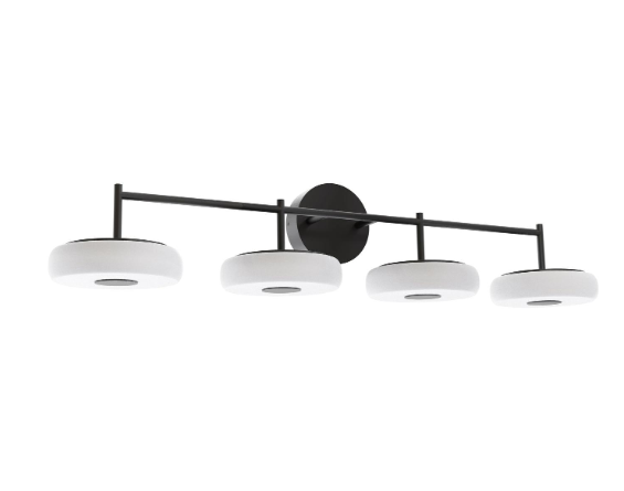 AFX Lighting JUNV4108LAJUDBK June 4 Light 8 Inch LED Wall Sconce Light, 120-277V, Watt 40W, Selectable 5CCT Black Finish