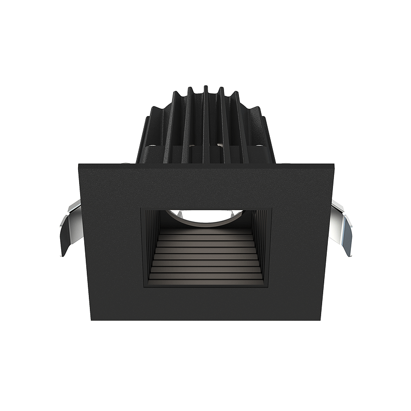 Lotus LED Lights JXL-COB02-S08W-CCT-BK-2RR-BF-BK 2" Square Recessed Black Trim Led 8w 3cct 3-4-5k Baffle Black Reflector 36° Cri 90+