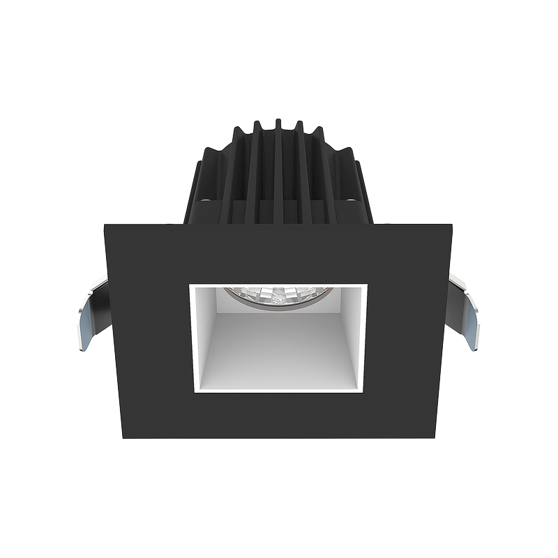 Lotus LED Lights JXL-COB02-S08W-CCT-BK-2RR-SM-WH 2" Square Recessed Black Trim Led 8w 3cct 3-4-5k Smooth White Reflector 36° Cri 90+