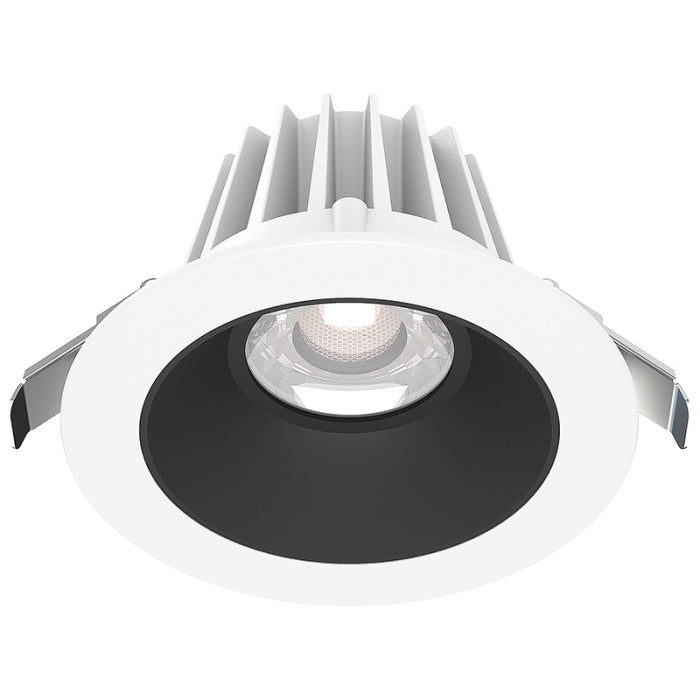 Lotus LED Lights JXL-COB04-R15W-5CCT-WH-4RR-SM-BK 4" Round Economy Recessed LED Downlight W/ Power 15W, 5CCT, 120V, White Trim/ Black Smooth Reflector
