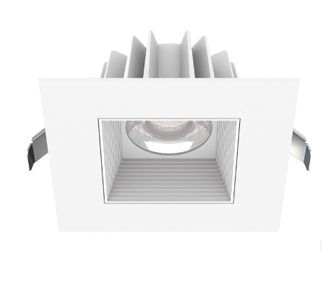 Lotus LED Lights JXL-COB04-S15W-5CCT-WH-4SR-BF-WH 4" Square Economy Regressed Led Downlight - 15w - White Trim / White Baffle Reflector - 27k / 3k / 35k / 4k / 5k - 120v