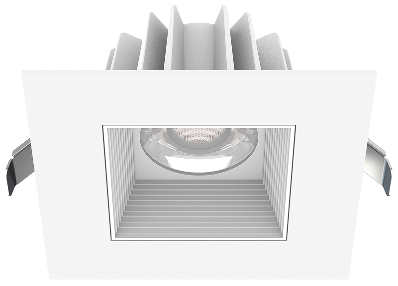 Lotus LED Lights JXL-COB04-S15W-CCT-WH-4SR-BF-WH 4" Square Recessed White Trim LED 15W 3CCT 3-4-5K Baffle White Reflector 36° Type IC Air Tight CRI 90+