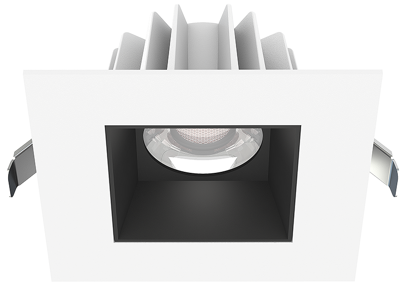 Lotus LED Lights JXL-COB04-S15W-CCT-WH-4SR-SM-BK 4" Square Recessed White Trim LED 15W 3CCT 3-4-5K Smooth Black Reflector 36° Type IC Air Tight CRI 90+