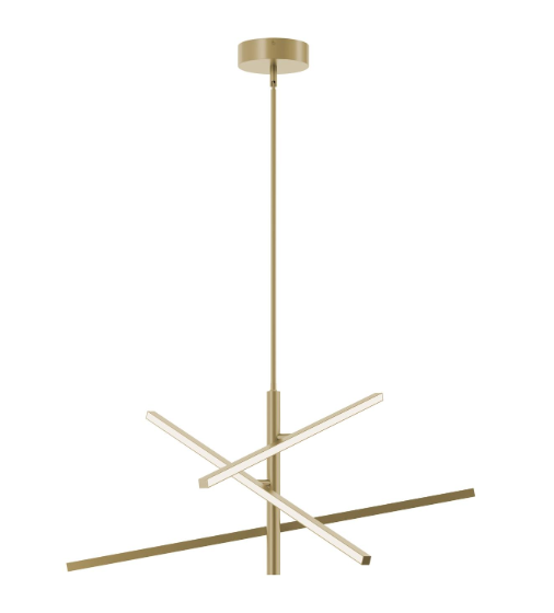AFX Lighting KNOP36LAJUDLB Knoll 36 Inch LED Pendant Light, 120-277V, Watt 50W, Selectable 5CCT Light Antique Brass Finish