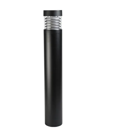 Keystone KT-BLED24PS-2B-UNV-8CSB-VDIM-B Louvered Reflector Flat Top Bollard Head - Photocell - 14 | 19 | 24W - CCT Selectable - 120-277V - Black