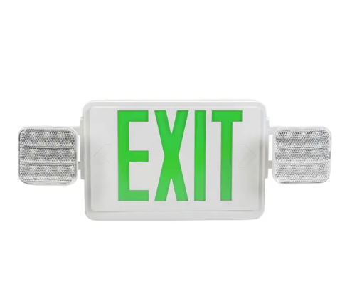 Keystone KT-EC-TP1-WH3RGW-SD-RC LED Exit Emergency Combo - Remote Capable - Single or Double Face - Red or Green Letters - 120-277V - Battery Backup - White