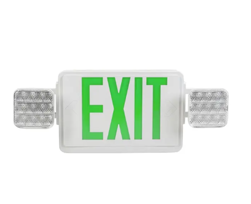 Keystone KT-EC-TP1-WH3RGW-SD LED Exit Emergency Combo - Single or Double Face - Red or Green Letters - 120-277V - Battery Backup - White