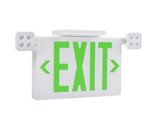 Keystone KT-EC-TP2-WH3RGW-SU-RC LED Exit Emergency Combo - Remote Capable - Single or Double Face - Red or Green Letters - 120-277V - Battery Backup - White